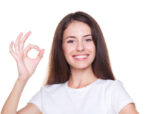 woman showing ok sign