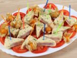 Закусочные бутерброды с ветчиной и сыром