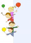 Иллюстрация: дети с воздушными шариками - фото