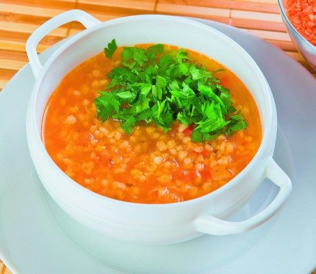Густой томатный суп с кускусом