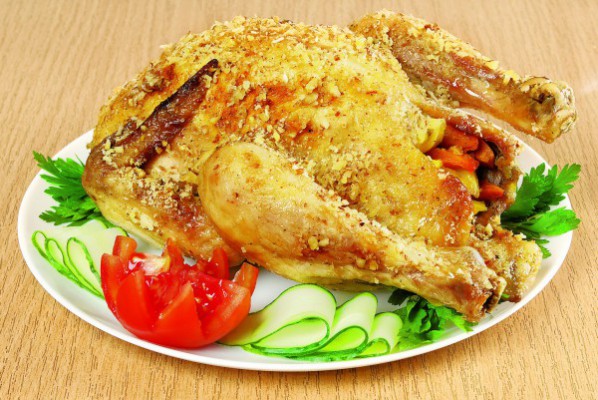 Курица с овощной начинкой - фото