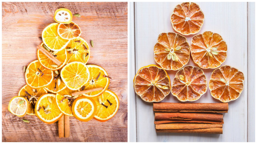 Идеи новогоднего декора из апельсинов
