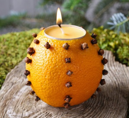 Свечи из апельсинов, Фото