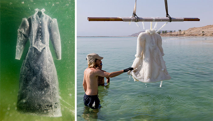 Это платье оставили на дне Мертвого моря - и превратили в арт-объект