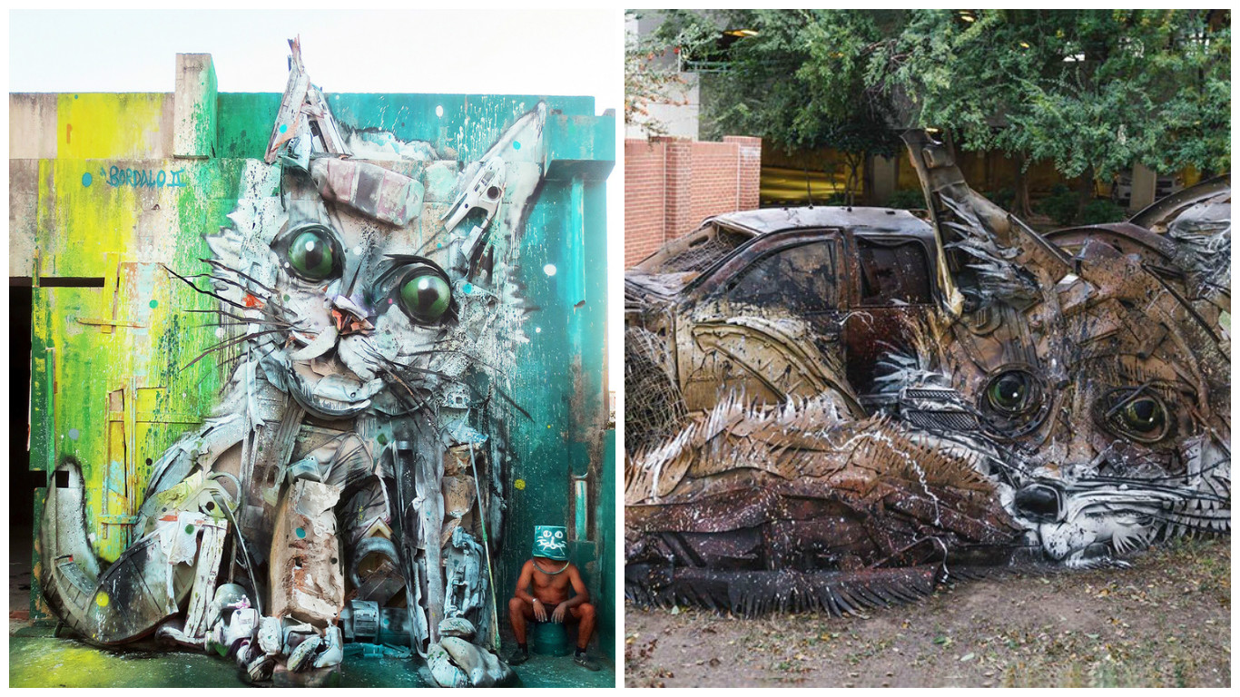 Работы из вторсырья Bordalo II