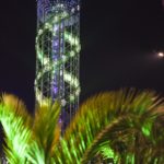 Башня алфавита ночь