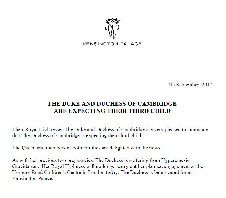 Заявление в Кенсингтонского дворца