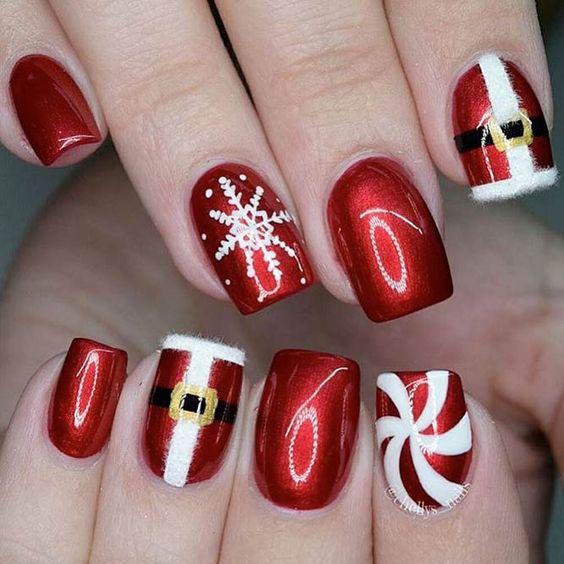Дед Мороза на ногтях