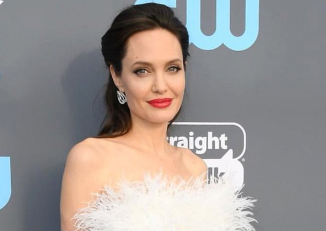 Анджелина Джоли в платье с декольте на вечеринке в Голливуде