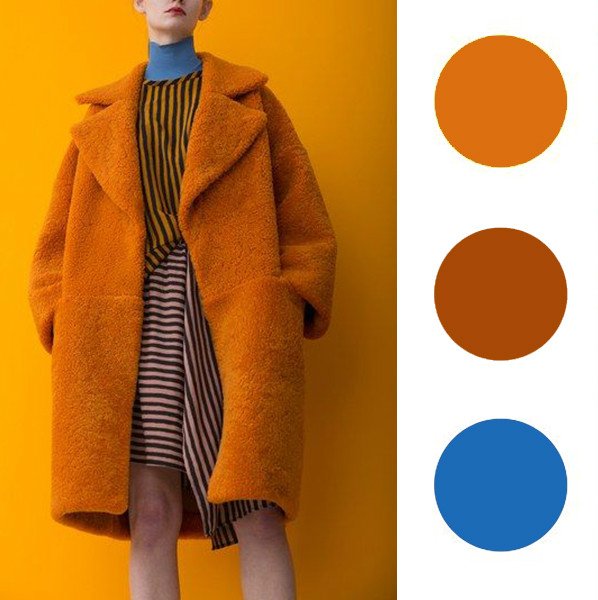 Оранжевый синий модные цвета 2018 
