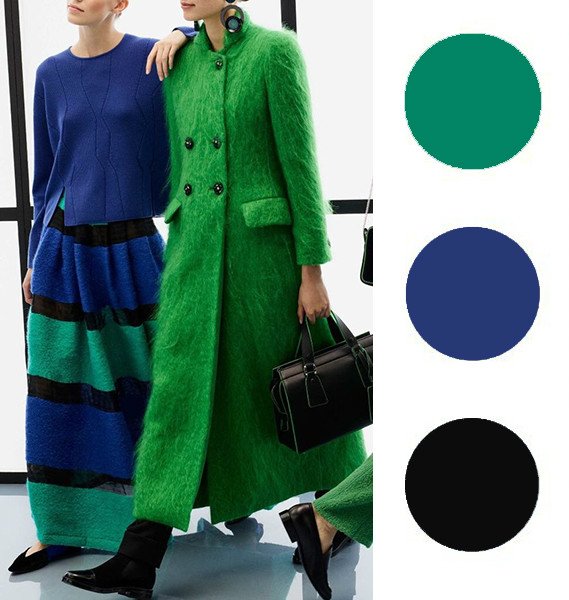 Зеленый синий черный цвет 2018 мода 