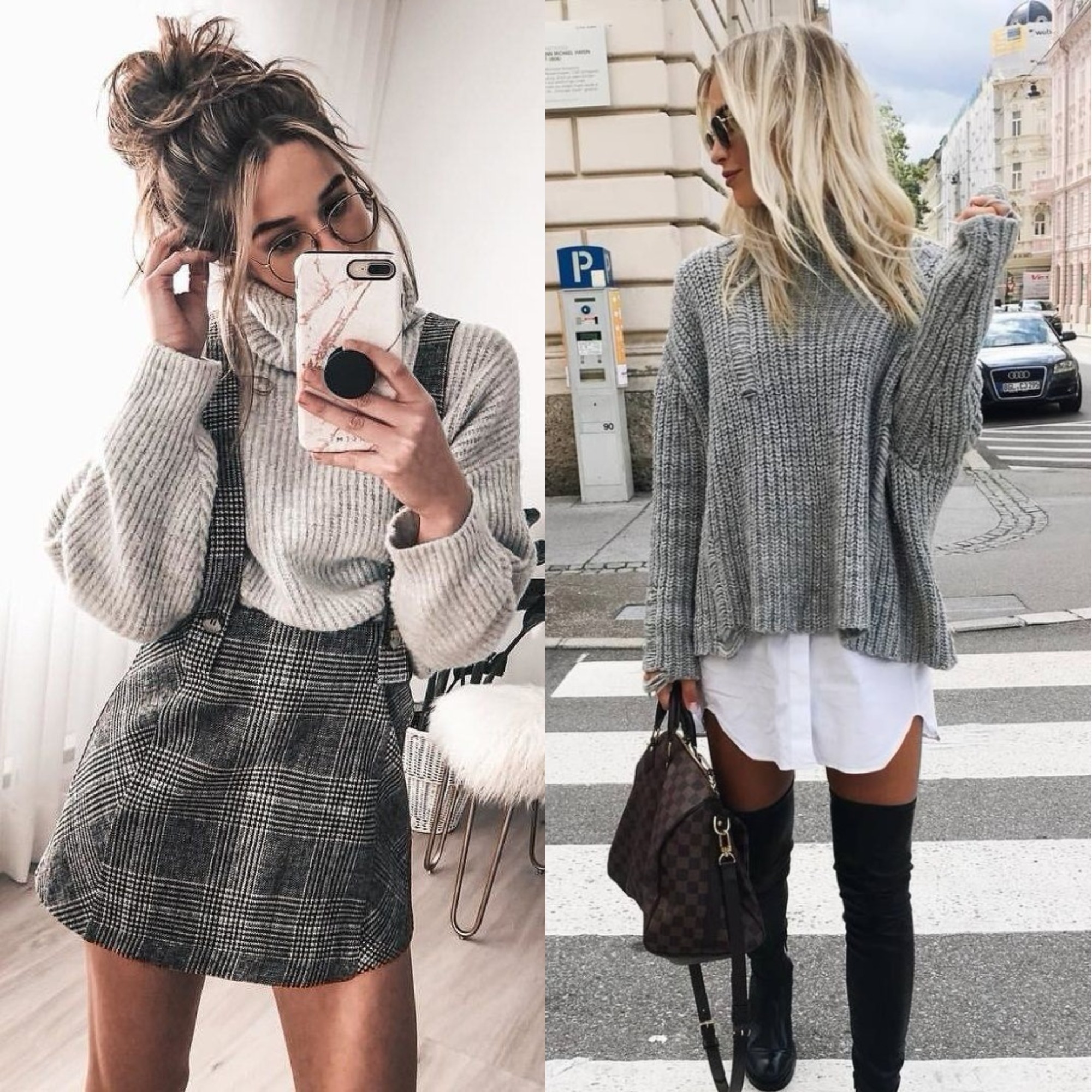 Серый свитер - модные идеи для создания идеального образа