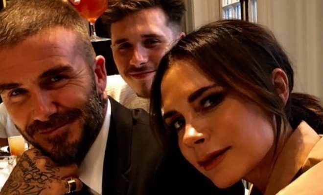 Семейство Бекхэмов на юбилейном показе бренда Victoria Beckham