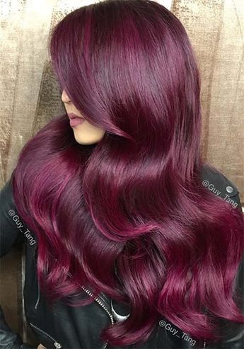 вишневый оттенок волос мода 2019