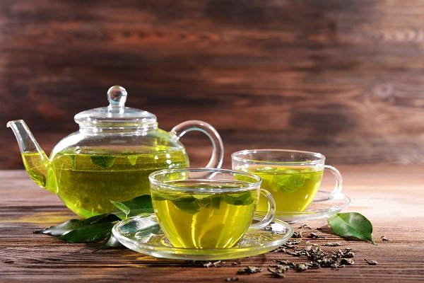 зеленый чай, чайный сервиз, фото