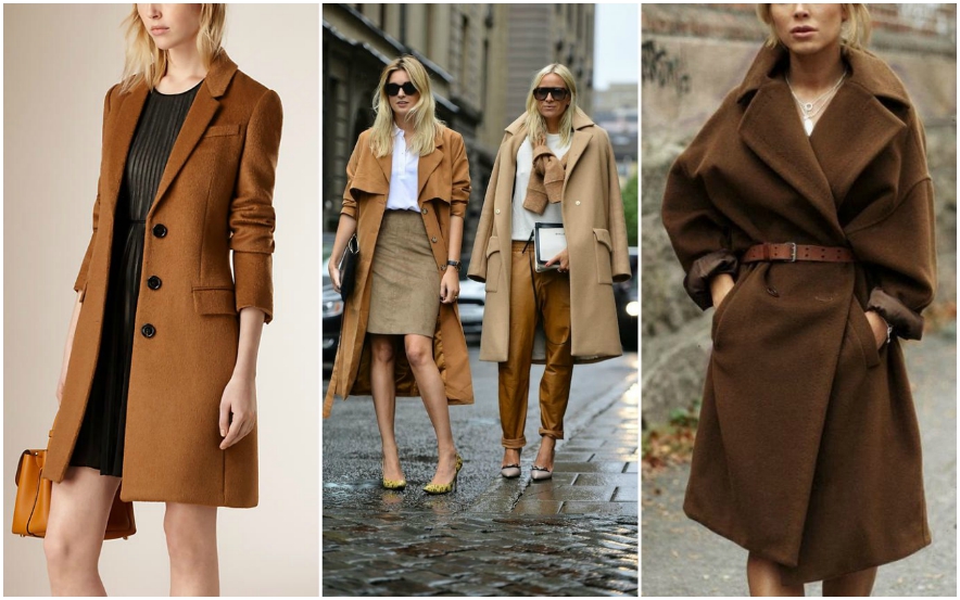 коричневое пальто