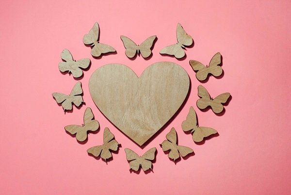 сердце с бабочками, любовь, фото