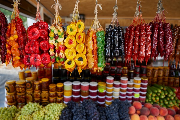 фруктовый базар, чурчхела, фото