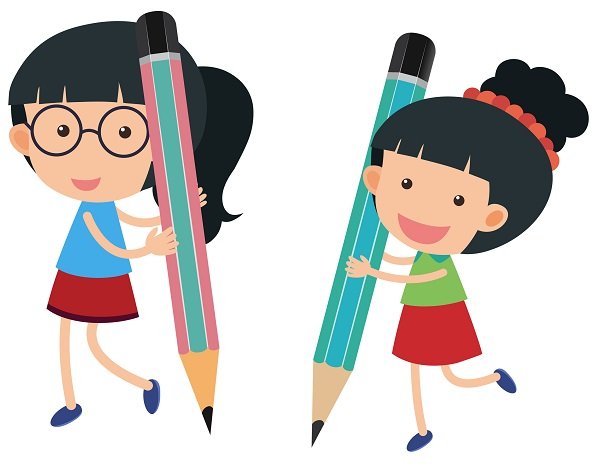 девочки с карандашами, рисунок