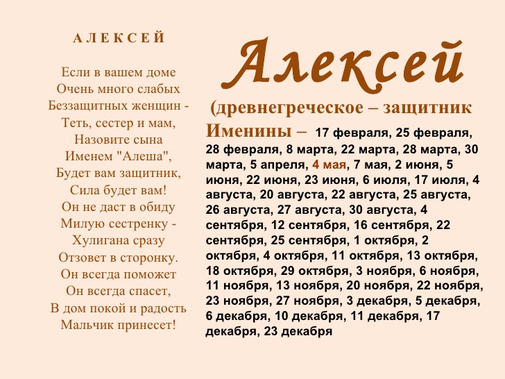 День ангела Алексея - дата