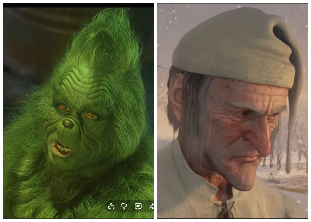 Джим Керрі у фільмах Грінч та Різдвяна історія