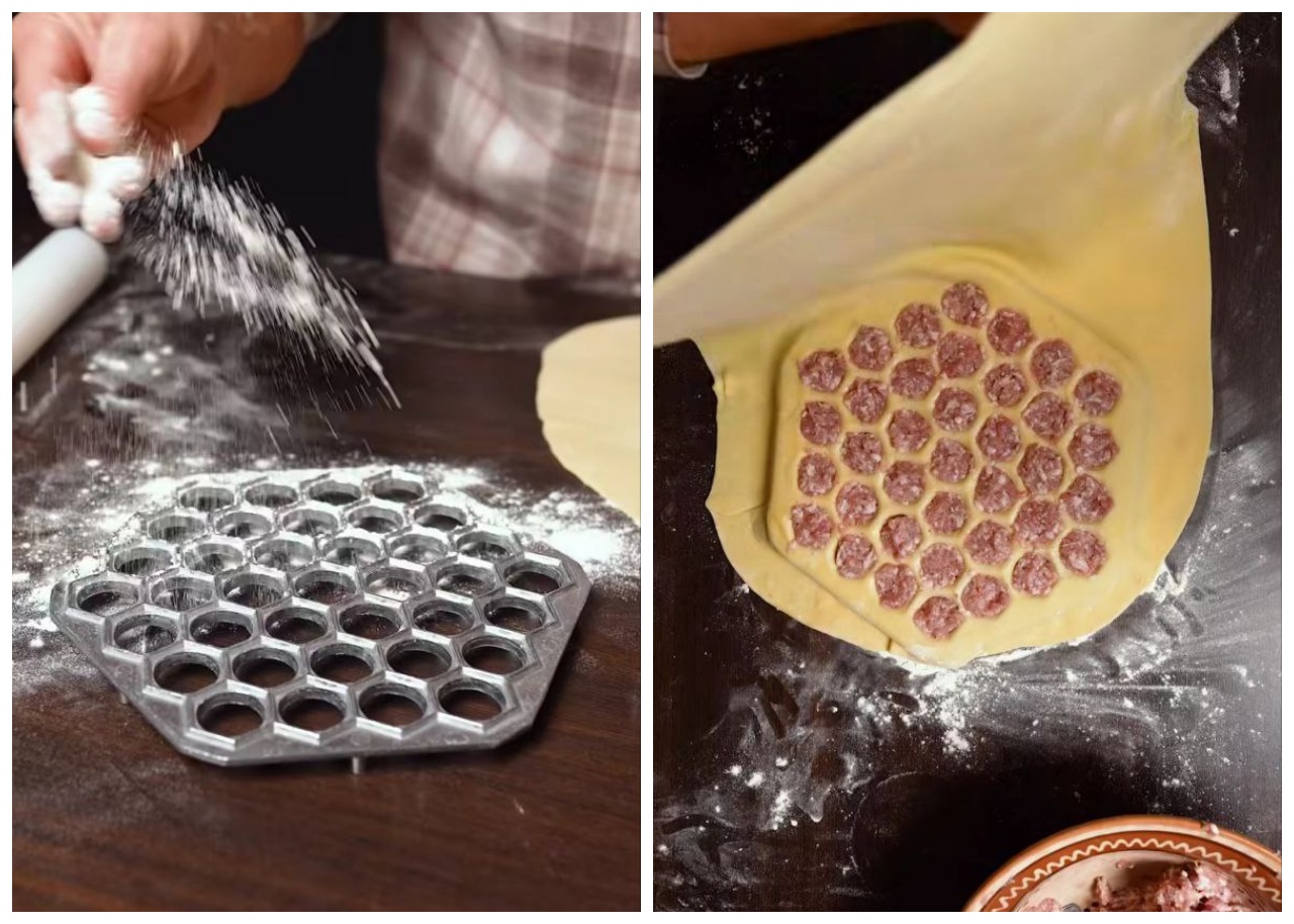 пельмені з двох видів тіста