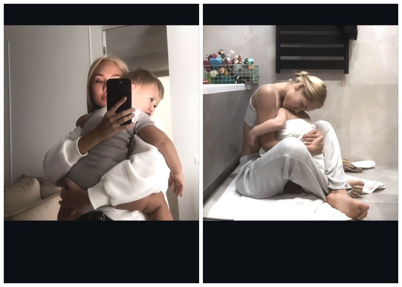 Даша Квіткова з сином Левом